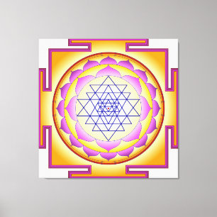 Sri Yantra Chakra Shiva Shakti Navayoni Gudinnan Canvastryck