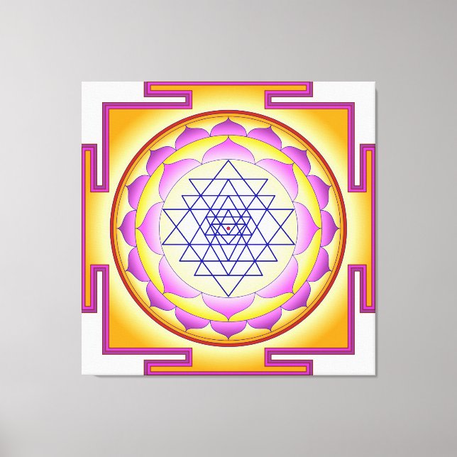 Sri Yantra Chakra Shiva Shakti Navayoni Gudinnan  Canvastryck (Framsida)