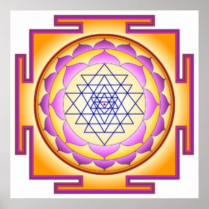 Sri Yantra Chakra Shiva Shakti Navayoni Gudinnan Poster
