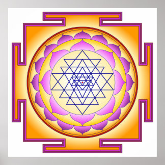 Sri Yantra Chakra Shiva Shakti Navayoni Gudinnan Poster