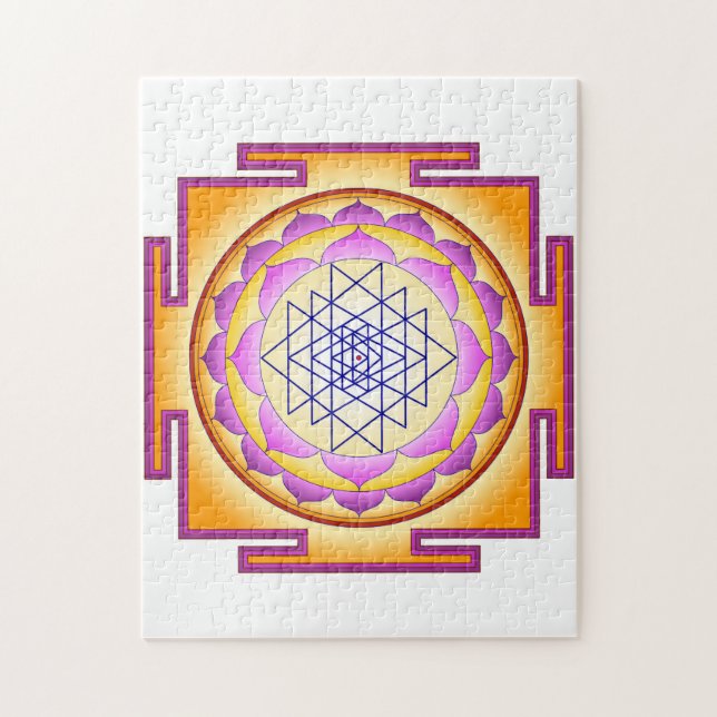 Sri Yantra Chakra Shiva Shakti Navayoni Gudinnan  Pussel (Vertikal)
