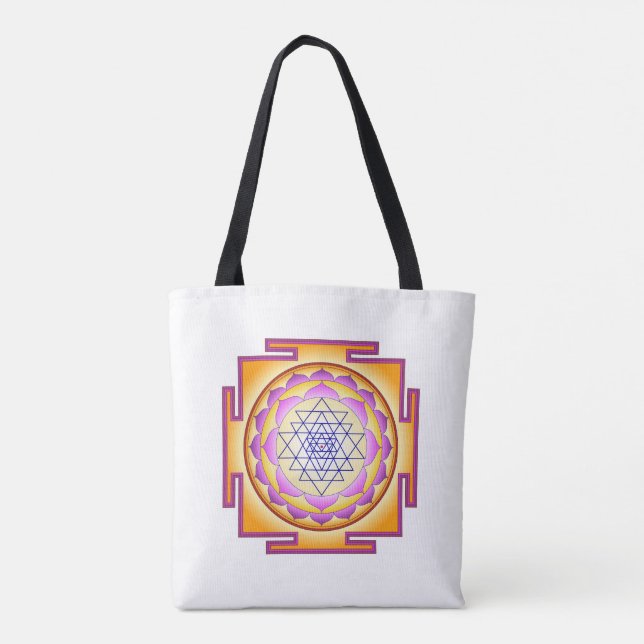Sri Yantra Chakra Shiva Shakti Navayoni Gudinnan  Tygkasse (Baksida)