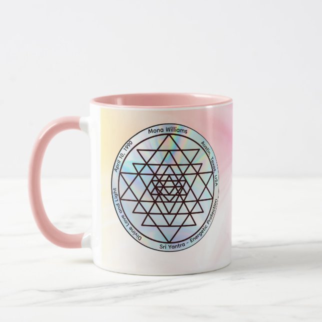 Sri Yantra – Customizable Protection Talisman Mugg (Vänster)