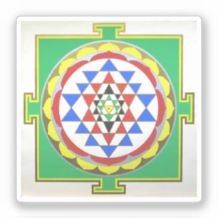 Sri Yantra - Exakta färger Klistermärken