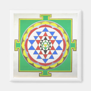 Sri Yantra - Exakta färger Magnet