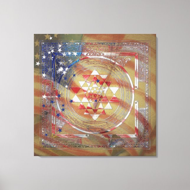 Sri Yantra for America - Wrapped Canvas (Framsida)