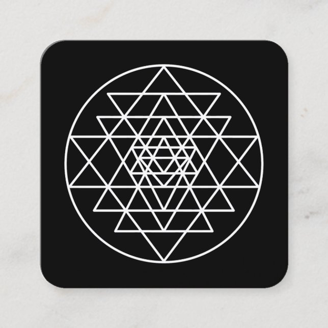 Sri Yantra Fyrkantigt Visitkort (Framsida)