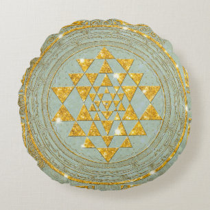 Sri Yantra guld- glitter - kudde
