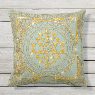 Sri Yantra guld- glitter - kudde