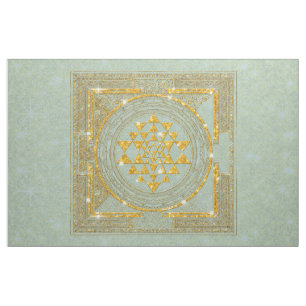 Sri Yantra guld- glitter - tyg