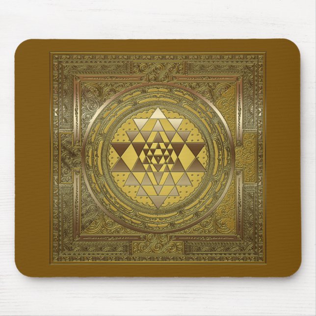 Sri Yantra Guld - Mouse Pad Musmatta (Framsidan)