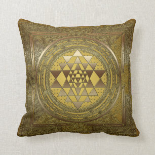 Sri Yantra Guld - Pillow Kudde