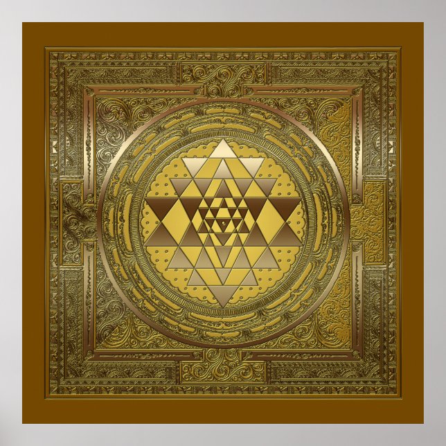 Sri Yantra Guld - Poster (Framsidan)