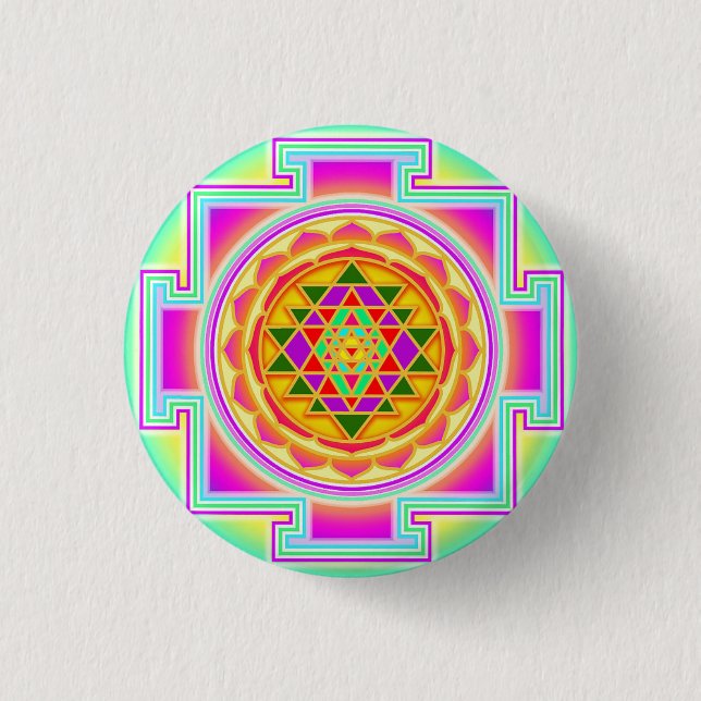 Sri Yantra Helig Geometri Knapp (Framsida)