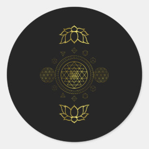 Sri Yantra Helig Geometry Dala Runt Klistermärke