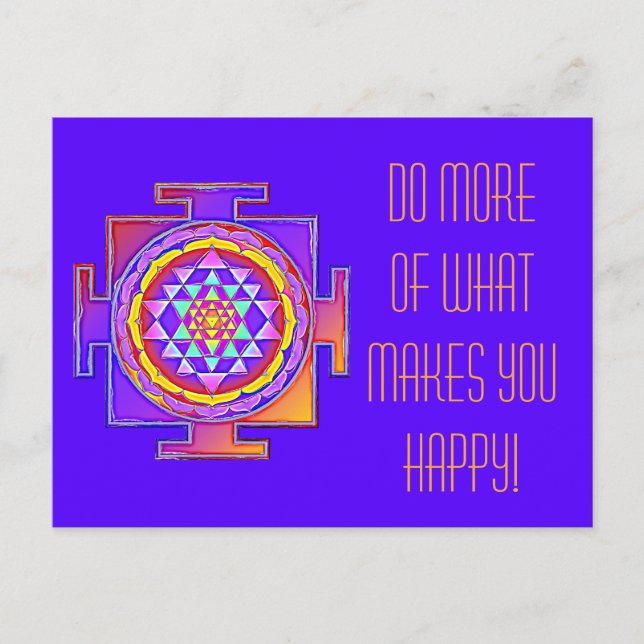 Sri Yantra - Hinduism Symbol Design 1 Vykort (Framsida)
