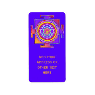 Sri Yantra - hinduistisk symboldesign 1 Adressetikett