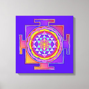 Sri Yantra - hinduistisk symboldesign 1 Canvastryck