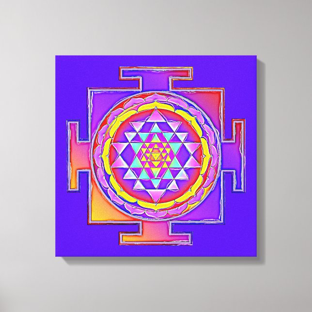 Sri Yantra - hinduistisk symboldesign 1 Canvastryck (Framsida)