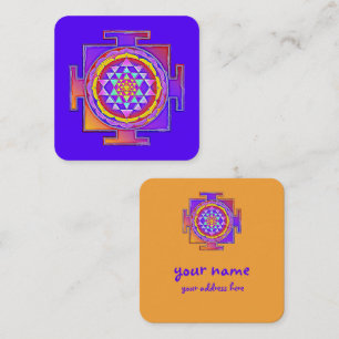 Sri Yantra - hinduistisk symboldesign 1 Fyrkantigt Visitkort
