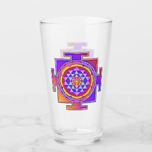 Sri Yantra - hinduistisk symboldesign 1 Glaskopp