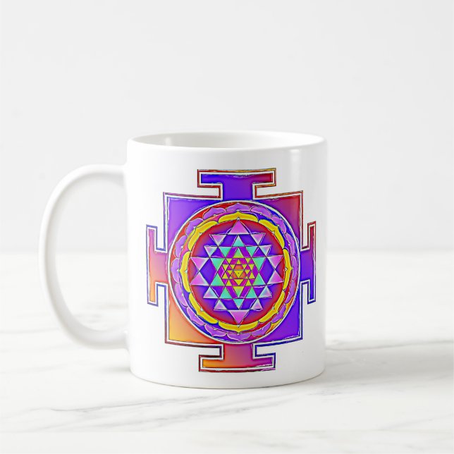 Sri Yantra - hinduistisk symboldesign 1 Kaffemugg (Vänster)