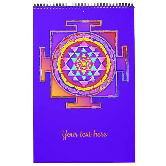 Sri Yantra - hinduistisk symboldesign 1 Kalender (Omslag)