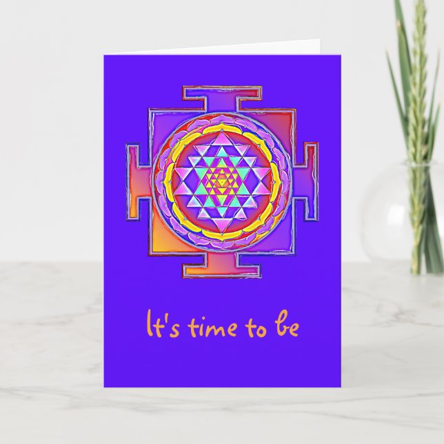 Sri Yantra - hinduistisk symboldesign 1 Kort (Framsida)