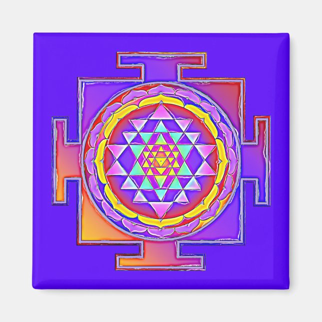 Sri Yantra - hinduistisk symboldesign 1 Magnet (Framsidan)