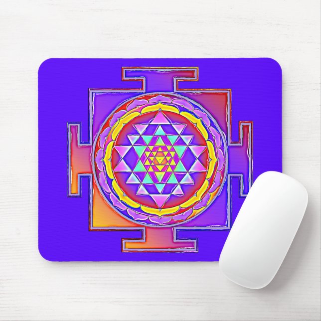 Sri Yantra - hinduistisk symboldesign 1 Musmatta (Med mus)