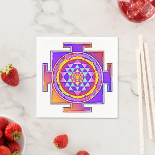 Sri Yantra - hinduistisk symboldesign 1 Pappersservett