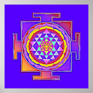Sri Yantra - hinduistisk symboldesign 1 Poster