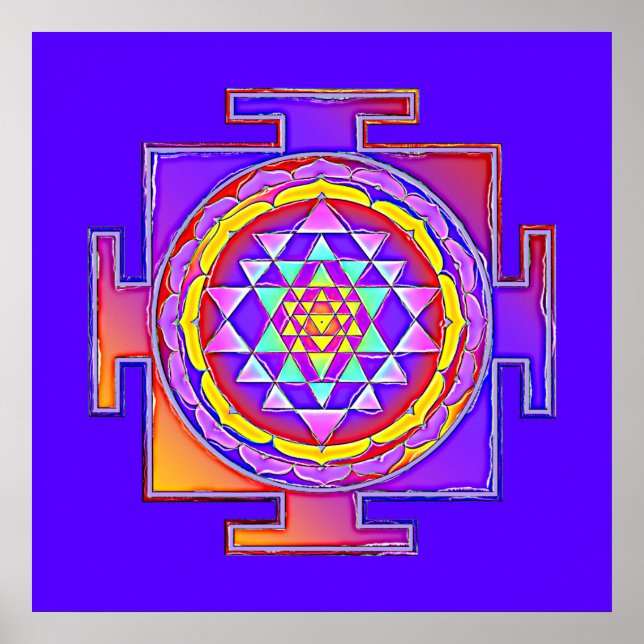 Sri Yantra - hinduistisk symboldesign 1 Poster (Framsidan)