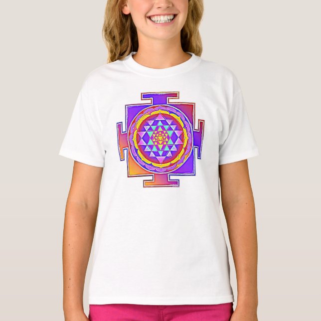 Sri Yantra - hinduistisk symboldesign 1 T Shirt (Framsida)