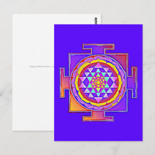 Sri Yantra - hinduistisk symboldesign 1 Vykort