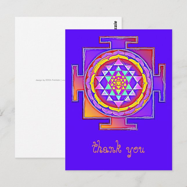 Sri Yantra - hinduistisk symboldesign 1 Vykort (Fram/baksida)