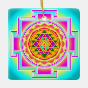 Sri Yantra Julgransprydnad Keramik