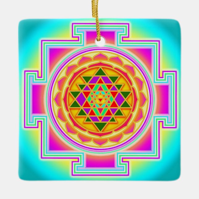 Sri Yantra Julgransprydnad Keramik (Framsida)