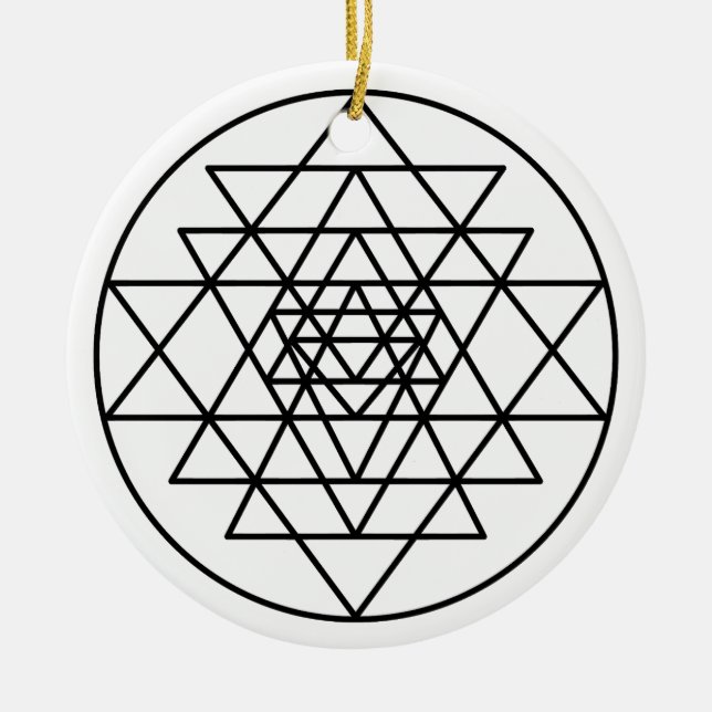 Sri Yantra Julgransprydnad Keramik (Framsidan)