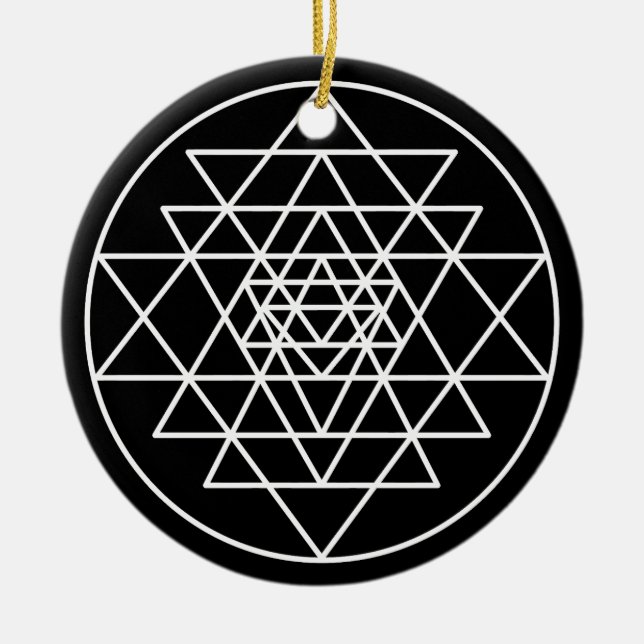 Sri Yantra Julgransprydnad Keramik (Framsidan)