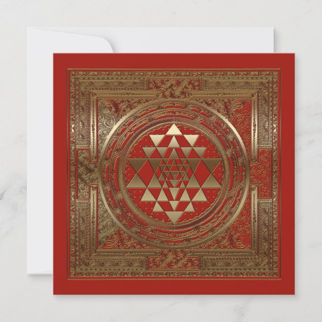 Sri Yantra - kort, inbjudan, Hälsning Inbjudningar (Framsida)