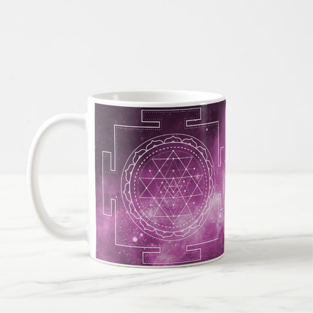 Sri Yantra lila Mugg (Vänster)