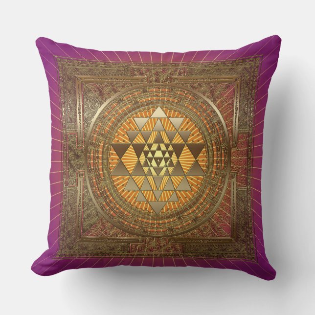 Sri Yantra Lila Sol - Pillow Kudde (Framsida)