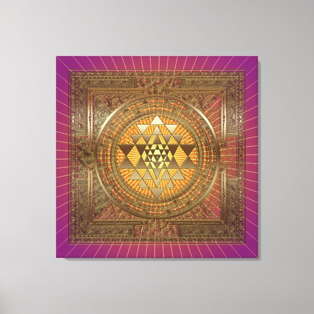 Sri Yantra Lila Sol - Wrapped Canvas (Framsida)