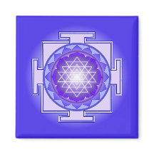 Sri Yantra Mandala Lila och Blue Magnet