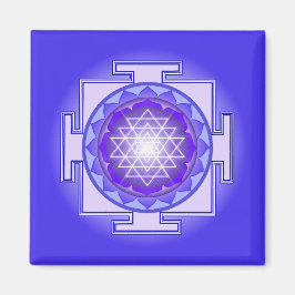 Sri Yantra Mandala Lila och Blue Magnet