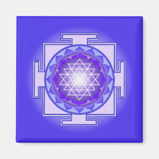 Sri Yantra Mandala Lila och Blue Magnet