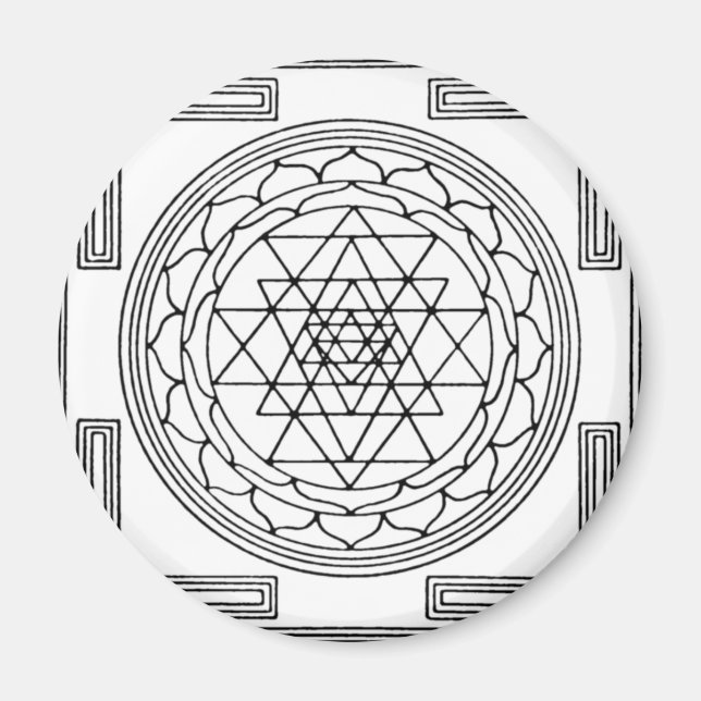 Sri Yantra Mandala Magnet (Framsidan)