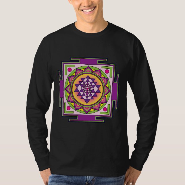 Sri Yantra Mandala T Shirt (Framsida)