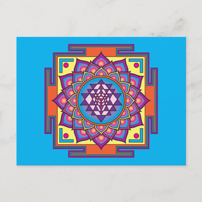 Sri Yantra Mandala Vykort (Framsida)